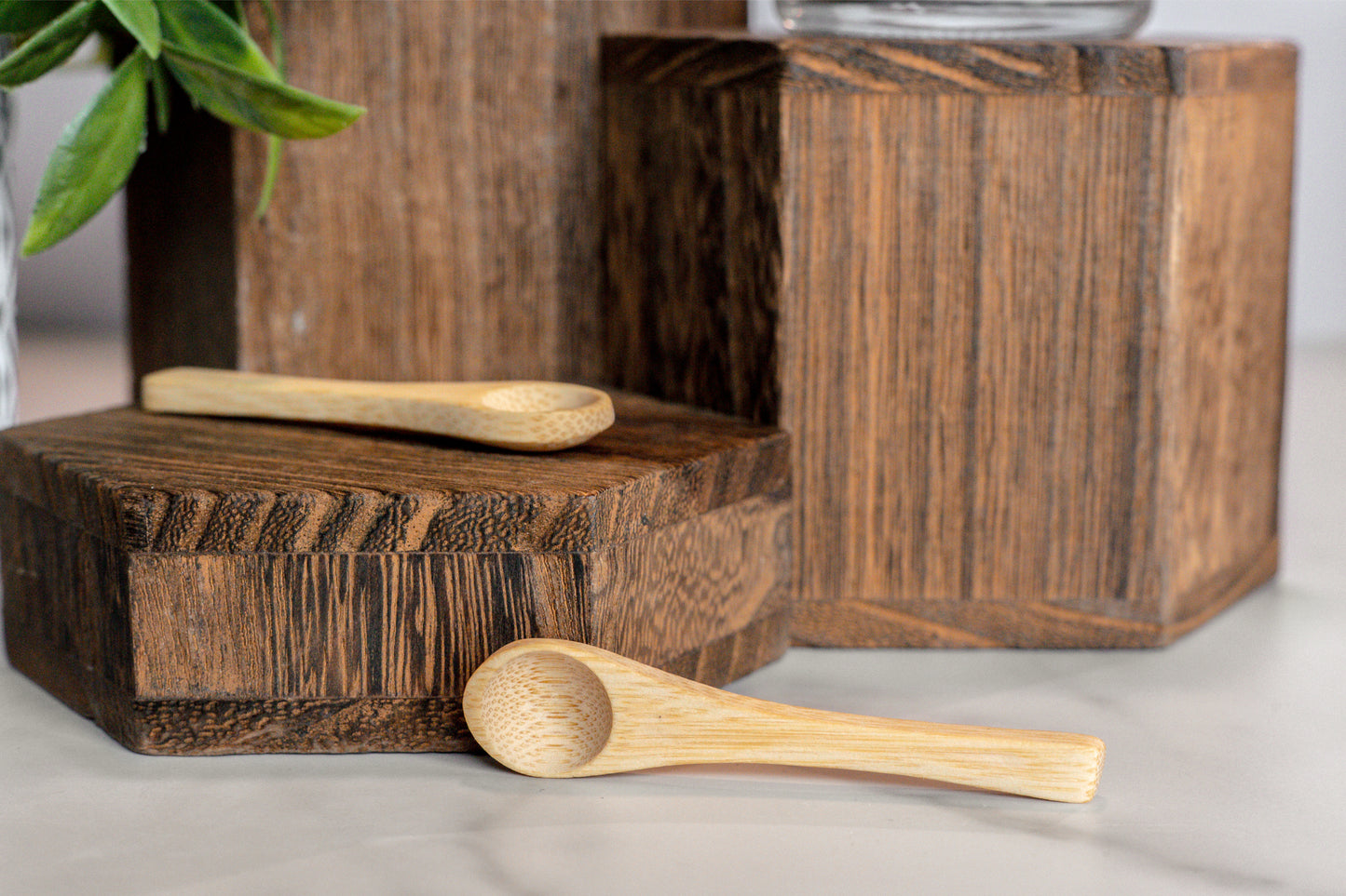 Mini Bamboo Scoop – Reusable Measuring Spoon for Tooth Powder & Mouthwash Crystals