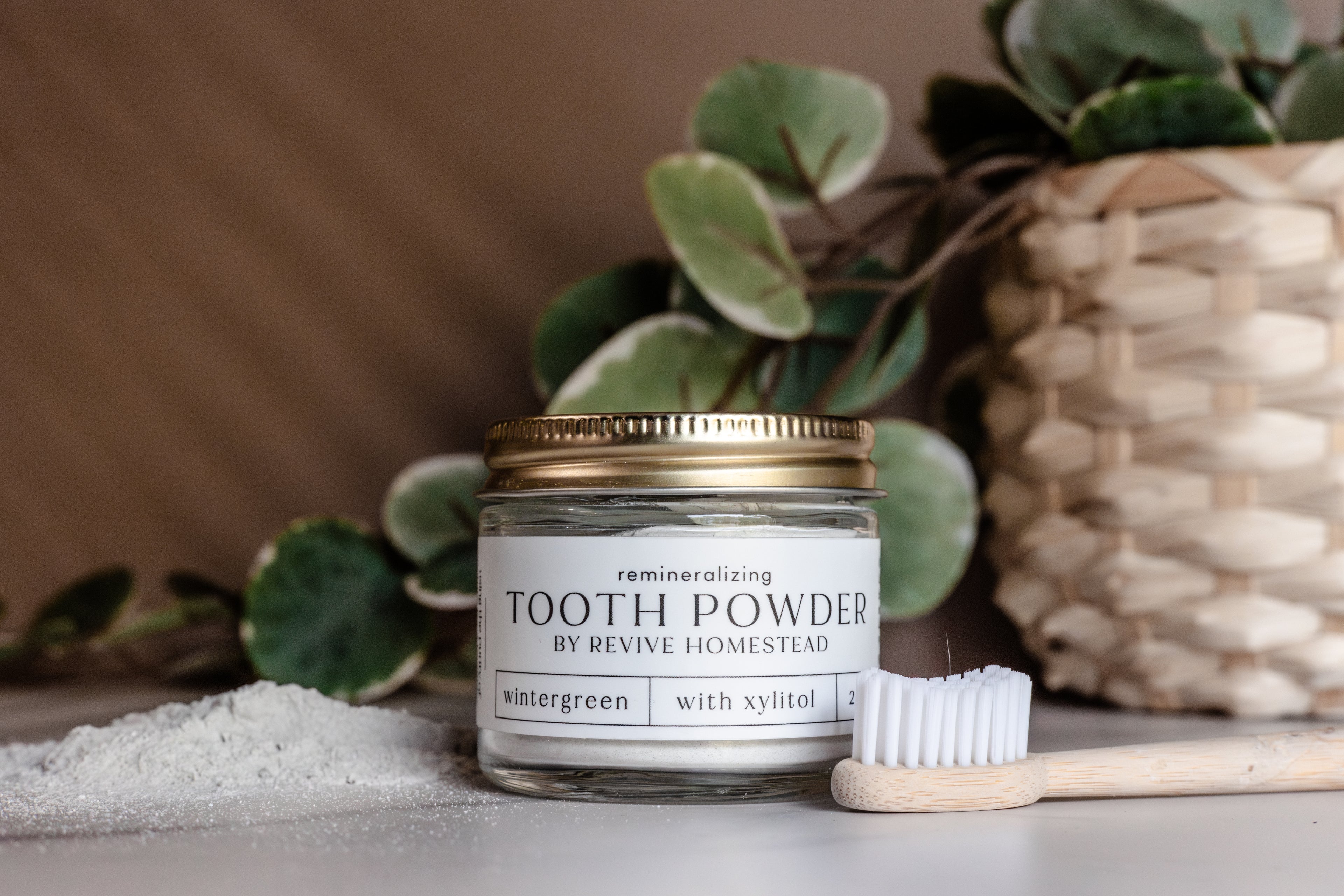 jar of tooth powder from revive homestead
