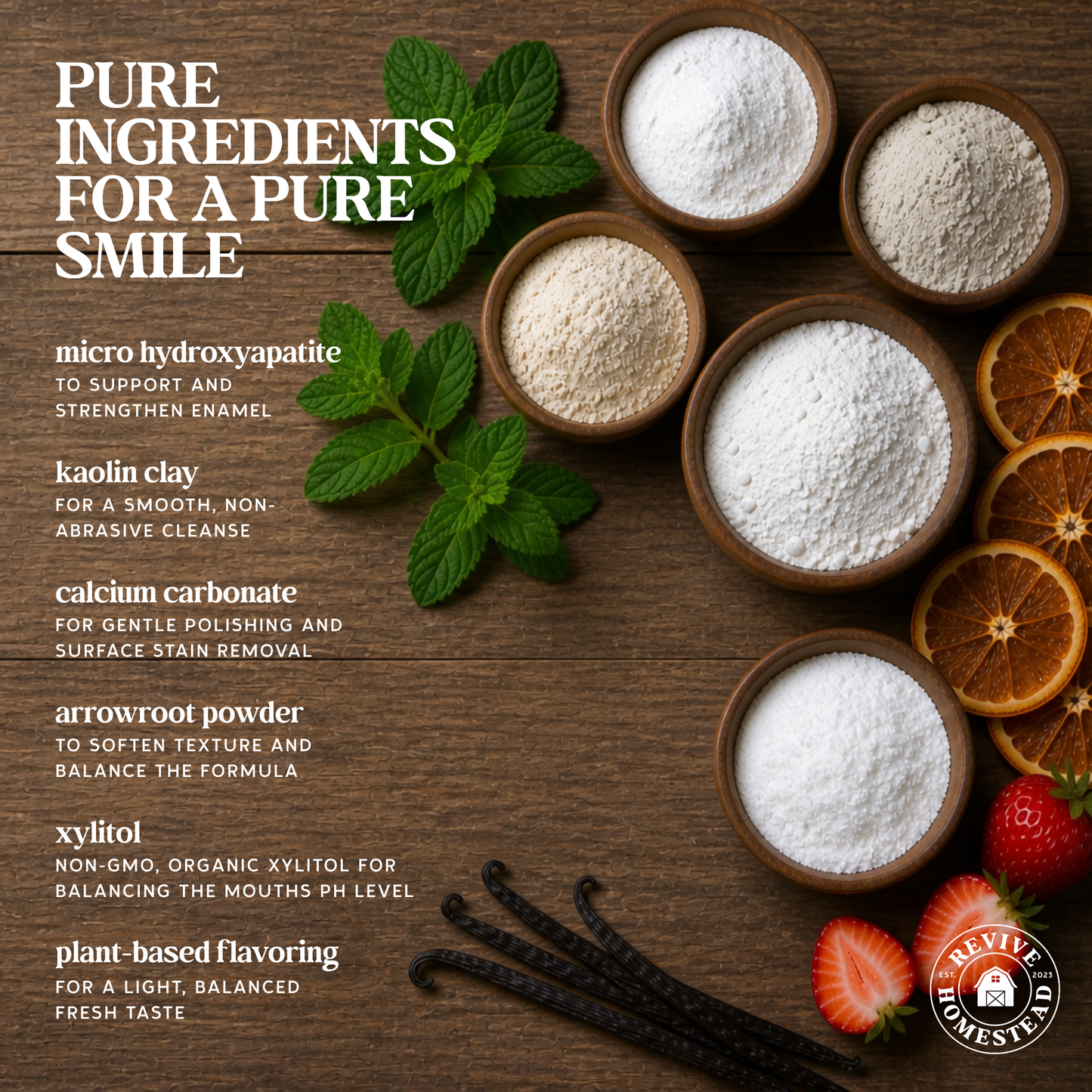 Remineralizing Tooth Powder with Non-Nano Hydroxyapatite (Revised Formula)